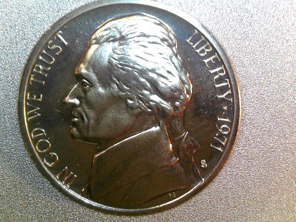 1971-S-Proof-Jefferson-5c-Reverse-New-DDR-Or-Die-Ware-?